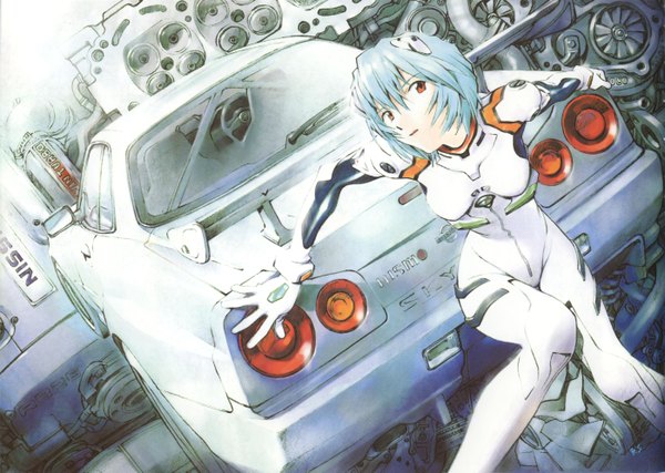 Anime picture 5590x3980 with neon genesis evangelion gainax ayanami rei highres scan