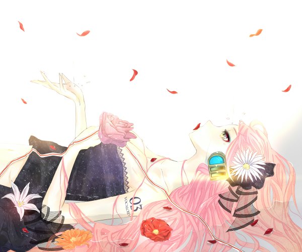 Anime picture 1200x1004 with vocaloid megurine luka yuna (rutera) girl flower (flowers)
