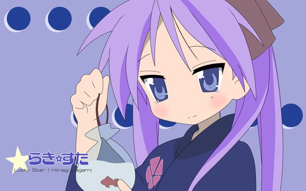 Anime picture 1680x1050 with lucky star kyoto animation hiiragi kagami wide image japanese clothes girl yukata