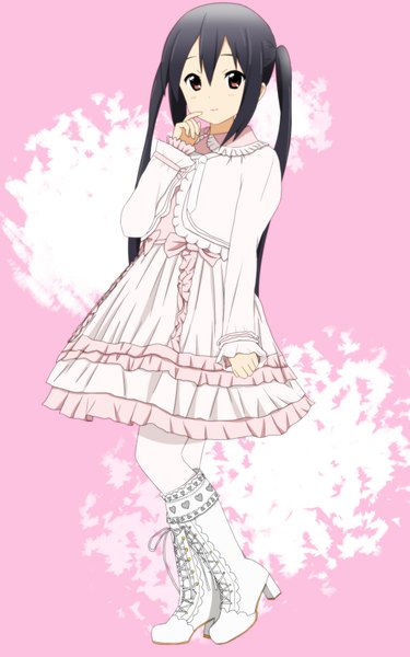Anime picture 1200x1920 with k-on! kyoto animation nakano azusa yunotimo (artist) tall image black hair brown eyes lolita fashion girl dress