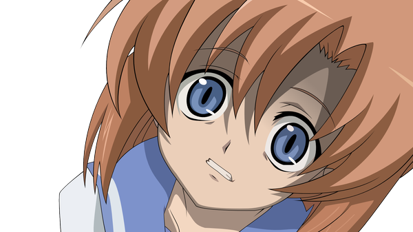 Anime picture 1920x1080 with higurashi no naku koro ni studio deen ryuuguu rena single looking at viewer fringe highres short hair blue eyes hair between eyes brown hair wide image payot parted lips from above close-up transparent background vector girl uniform