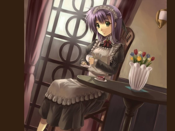 Anime picture 1600x1200 with mahou shoujo lyrical nanoha tsukimura suzuka kichiroku highres maid girl