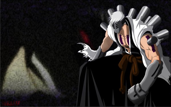 Anime picture 2560x1600 with bleach studio pierrot muguruma kensei highres wide image white hair boy mask vizard