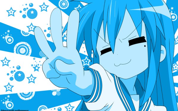 Anime picture 1920x1200 with lucky star kyoto animation izumi konata highres wide image multicolored girl