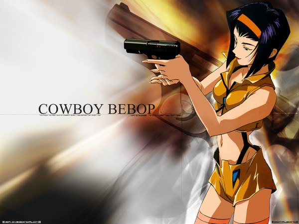 Anime picture 1600x1200 with cowboy bebop sunrise (studio) faye valentine weapon gun tagme