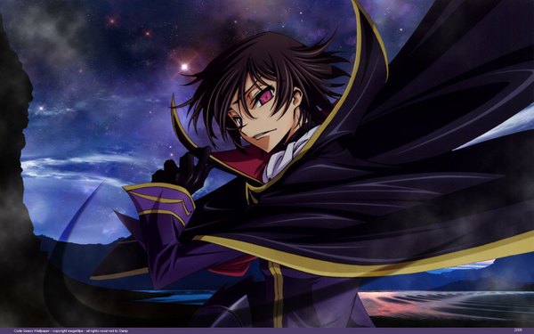 Anime picture 1680x1050 with code geass sunrise (studio) lelouch lamperouge zero (code geass) wide image