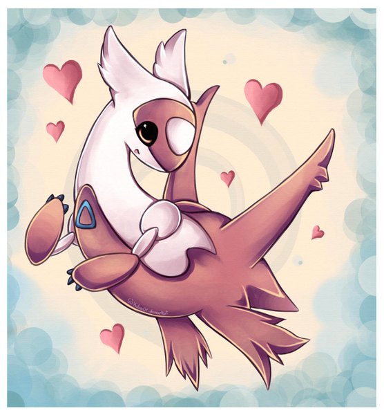 Anime picture 1280x1382 with pokemon nintendo latias midna01 single tall image brown eyes signed border gen 3 pokemon animal heart pokemon (creature)