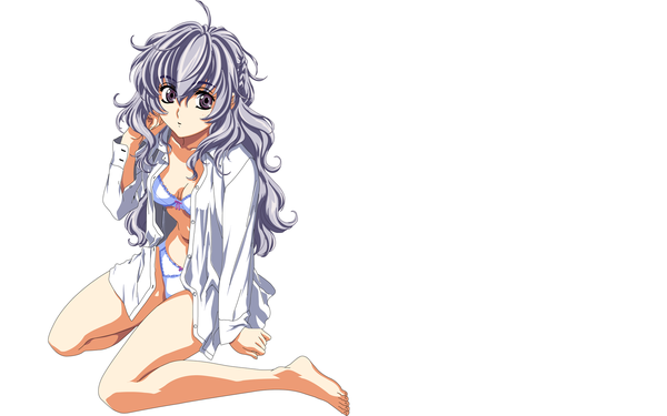 Anime picture 1920x1200 with full metal panic! gonzo teletha testarossa highres light erotic wide image white background