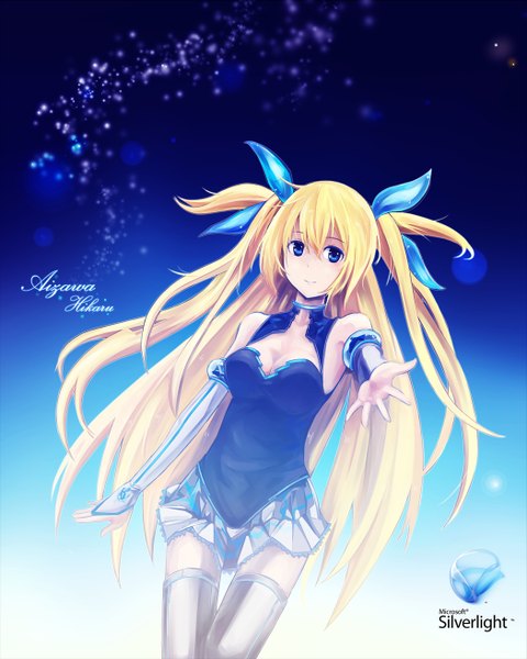 Anime picture 1049x1310 with os-tan microsoft aizawa hikaru long hair tall image blue eyes blonde hair twintails girl