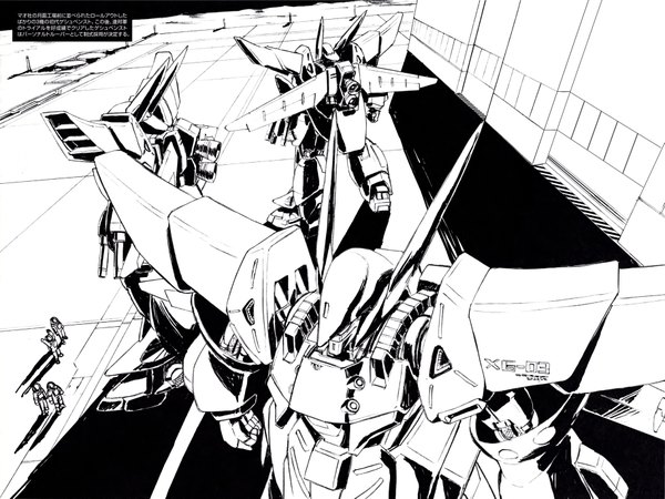 Anime picture 3646x2735 with super robot wars highres monochrome mecha tagme