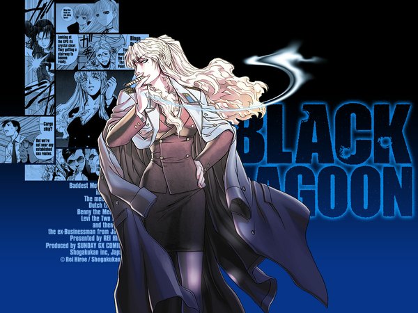 Anime picture 1024x768 with black lagoon madhouse balalaika (black lagoon) hiroe rei smoking