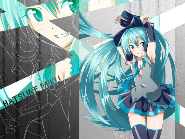 Anime picture 1024x768 with vocaloid hatsune miku nishina (alive001) girl tagme