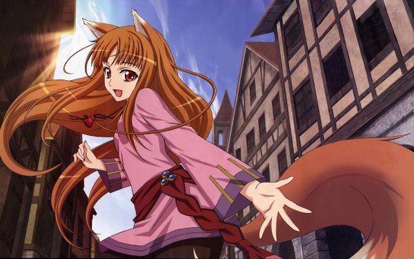 Anime picture 2560x1600 with spice and wolf horo highres wide image