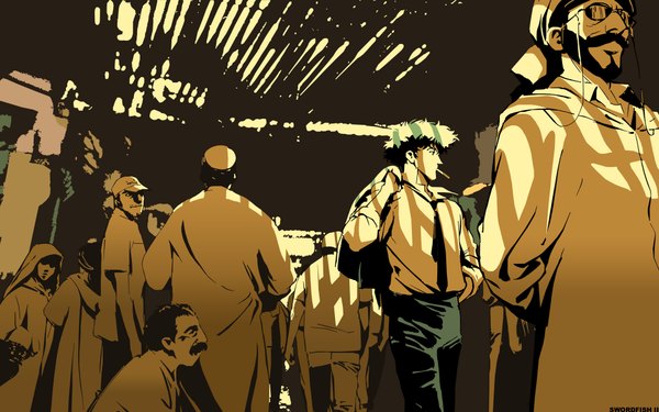 Anime picture 1920x1200 with cowboy bebop sunrise (studio) spike spiegel highres wide image polychromatic