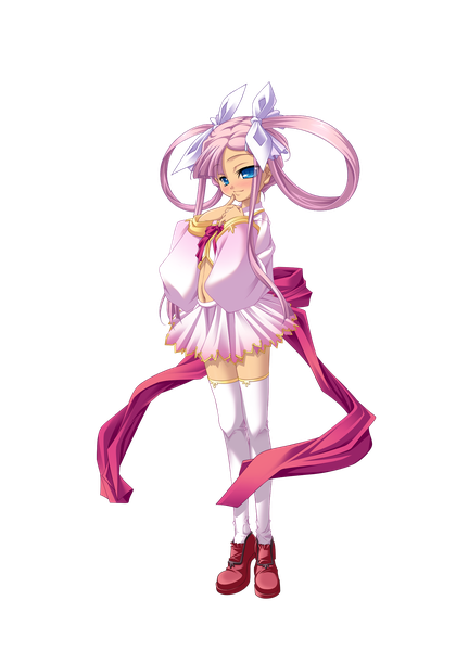 Anime picture 1620x2313 with koihime musou doga kobo sonshoukou hikage eiji single long hair tall image blush blue eyes pink hair full body loli transparent background girl thighhighs dress bow hair bow white thighhighs