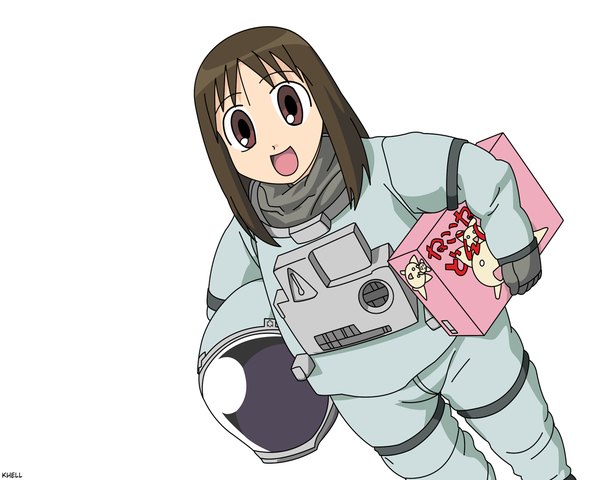 Anime picture 1280x1024 with azumanga daioh j.c. staff kasuga ayumu nekokoneko white background vector girl