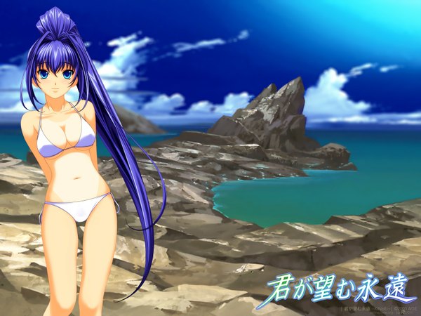 Anime picture 1600x1200 with kimi ga nozomu eien hayase mitsuki light erotic swimsuit bikini white bikini
