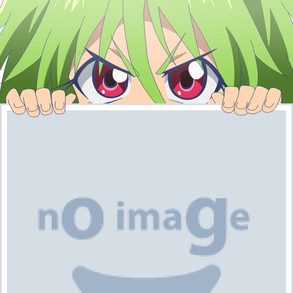 Anime picture 850x850 with namiuchigiwa no muromi-san pixiv tatsunoko muromi-san mugen ouka single long hair looking at viewer fringe hair between eyes red eyes green hair close-up eyebrows eyes no image girl