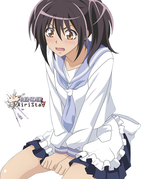 Anime picture 1024x1298 with kaichou wa maid-sama! ayuzawa misaki airistar single long hair tall image blush open mouth brown hair twintails brown eyes maid transparent background girl