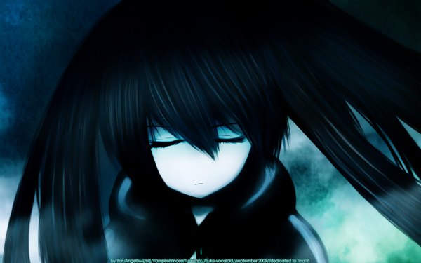 Anime picture 1680x1050 with black rock shooter black rock shooter (character) huke wide image close-up multicolored