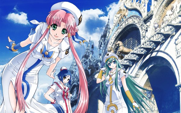 Anime picture 1920x1200 with aria mizunashi akari alice carroll aika s granzchesta aria pokoteng highres wide image