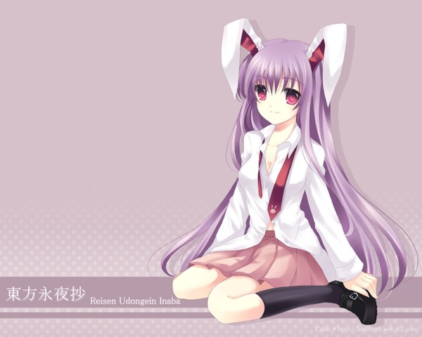 Anime picture 1280x1024 with touhou reisen udongein inaba bunny ears bunny girl girl