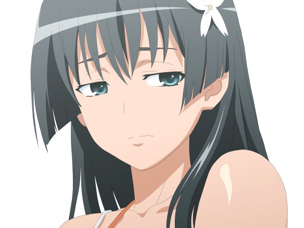 Anime picture 1200x900 with to aru kagaku no railgun j.c. staff saten ruiko white background grey hair close-up vector