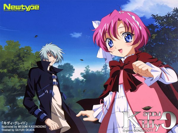 Anime picture 1024x768 with kiddy grade gonzo newtype viola (kiddy grade) cesario (kiddy grade) kadonosono megumi official art