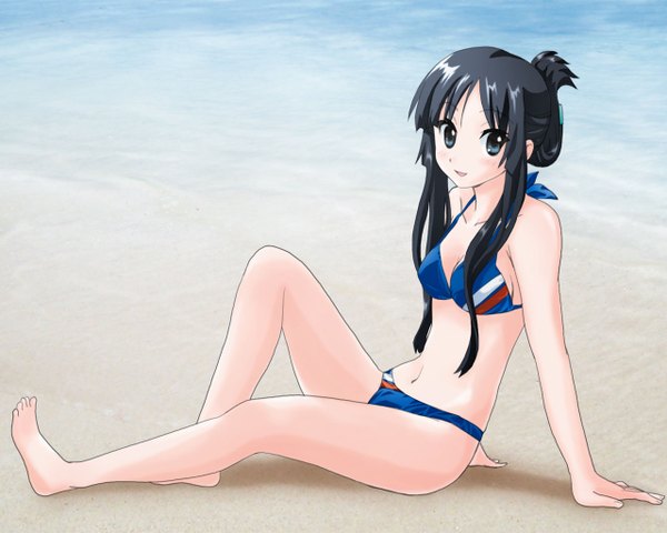 Anime picture 1280x1024 with k-on! kyoto animation akiyama mio swimsuit bikini