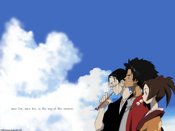 Anime picture 1024x768 with samurai champloo mugen (samurai champloo) jinnosuke fuu (samurai champloo) tagme
