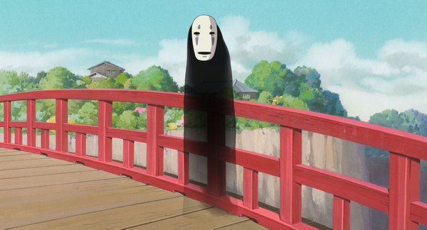 Anime picture 3250x1757 with spirited away studio ghibli no face (spirited away) kaonashi highres wide image ghost