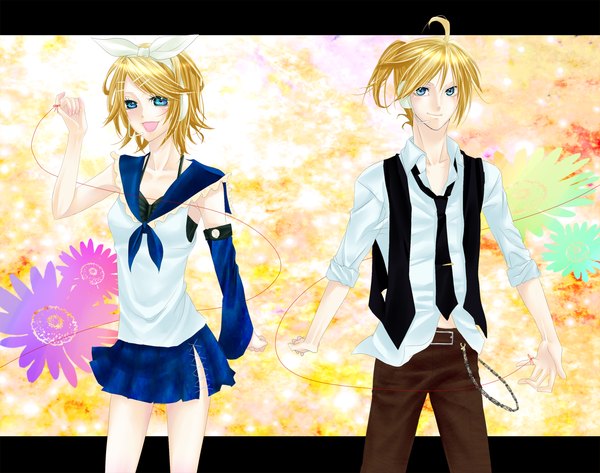Anime picture 1500x1184 with vocaloid kagamine rin kagamine len girl tagme