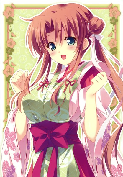 Anime picture 2431x3500 with hare tokidoki otenkiame inanokami kanae kusukusu single long hair tall image blush highres open mouth green eyes red hair girl