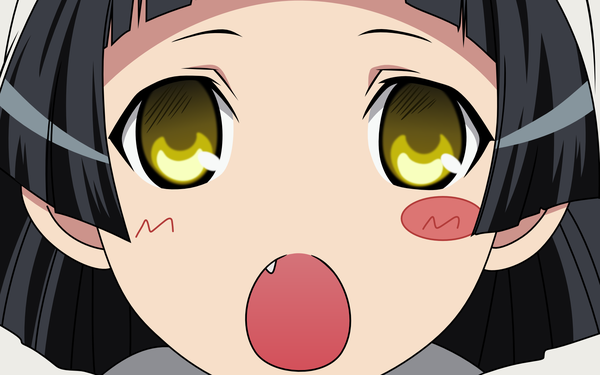 Anime picture 1920x1200 with maria holic shaft (studio) dorm leader highres short hair open mouth wide image teeth fang (fangs) god