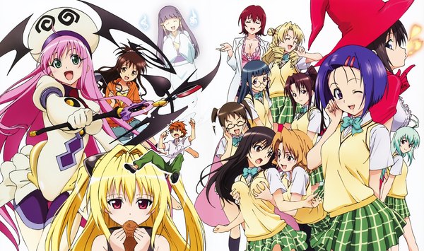 Anime picture 9760x5787 with toloveru toloveru darkness xebec konjiki no yami lala satalin deviluke yuuki mikan kotegawa yui sairenji haruna yuuki rito run elsie jewelria mikado ryouko momioka risa tenjouin saki kirisaki kyouko kujou rin murasame oshizu sawada mio fujisaki aya long hair looking at viewer