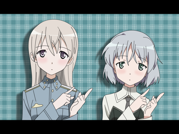 Anime picture 1280x960 with strike witches sanya v. litvyak eila ilmatar juutilainen uniform necktie