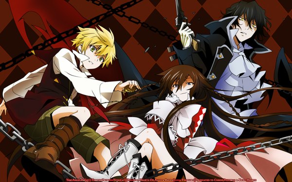 Anime picture 1920x1200 with pandora hearts xebec alice (pandora hearts) oz vessalius gilbert nightray highres wide image signed