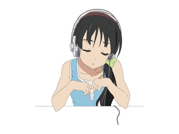 Anime picture 1600x1200 with k-on! kyoto animation akiyama mio transparent background headphones