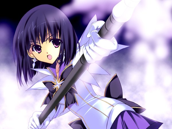 Anime picture 1600x1200 with bishoujo senshi sailor moon toei animation tomoe hotaru sailor saturn black hair purple eyes
