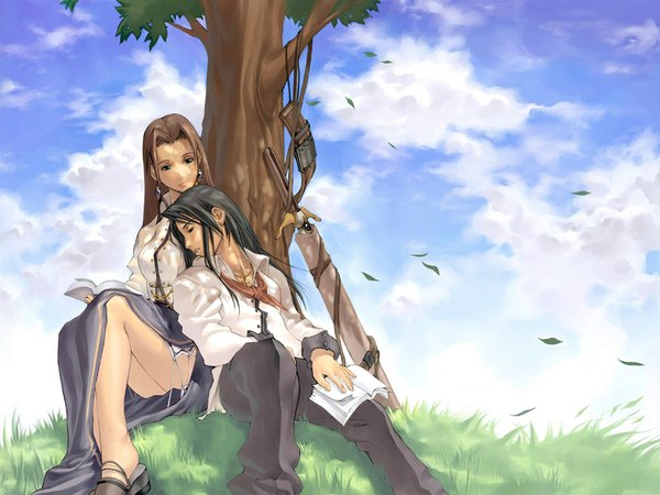 Anime picture 1024x768 with sky fantasy sleepy tagme