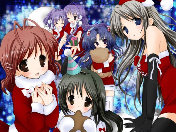 Anime picture 1333x1000 with clannad key (studio) furukawa nagisa fujibayashi kyou sakagami tomoyo ibuki fuuko ichinose kotomi fujibayashi ryou girl