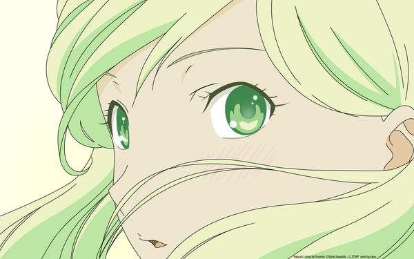 Anime picture 1920x1200 with hatsukoi limited j.c. staff enomoto kei highres wide image close-up vector green background