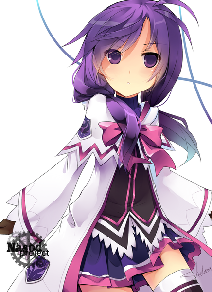 Anime picture 2149x2952 with elsword aisha landar elemental master (elsword) sheltea single long hair tall image looking at viewer highres simple background white background purple eyes purple hair girl dress