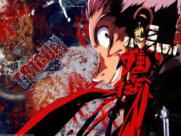 Anime picture 1024x768 with trigun vash the stampede pistol tagme