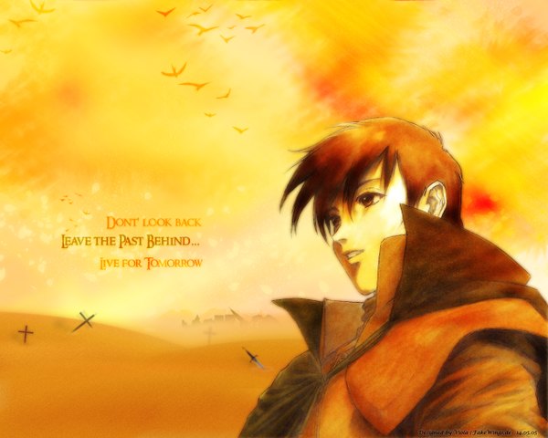 Anime picture 1280x1024 with orange background tagme