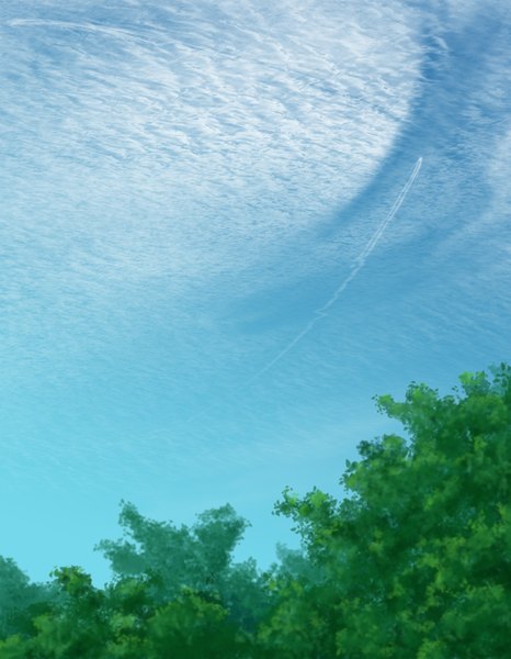 Anime picture 3035x3906 with original choco lemon tall image highres absurdres sky cloud (clouds) landscape plant (plants) tree (trees)