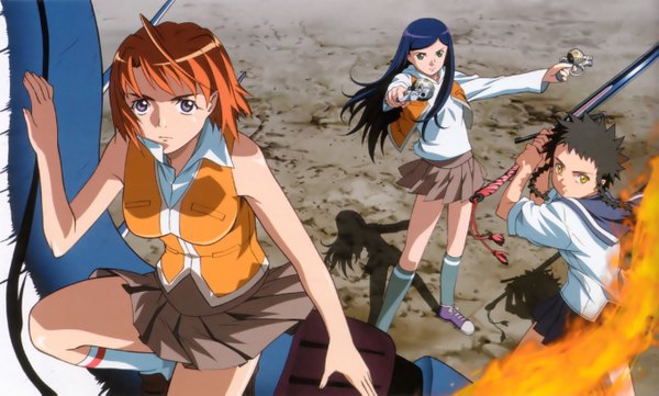 Anime picture 2718x1638 with mai hime sunrise (studio) kuga natsuki tokiha mai minagi mikoto highres wide image