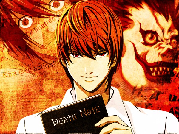 Anime picture 1600x1200 with death note madhouse yagami light l (death note) ryuk