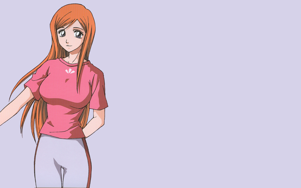 Anime picture 2560x1600 with bleach studio pierrot inoue orihime highres wide image purple background