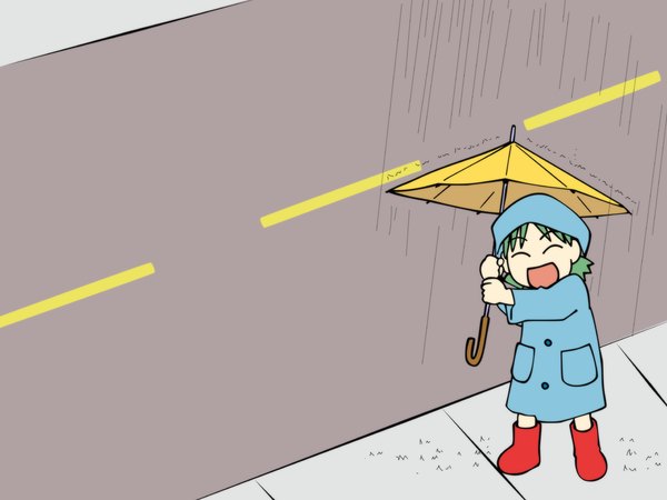 Anime picture 1600x1200 with yotsubato koiwai yotsuba umbrella